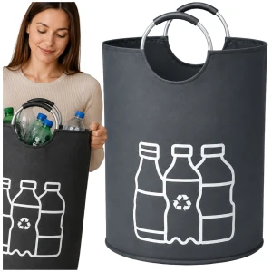 Torba Składany Worek Na Butelki Plastikowe 115L Kosz Z Uchwytami System Kaucyjny