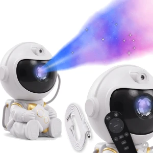 Lampka Nocna LED Projektor Gwiazd Astronauta USB Dla Dzieci